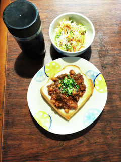 ひよこ豆キーマカレー&小ねぎトースト-レシピのメイン写真