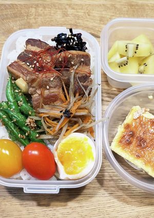 旦那弁当！角煮・塩きんぴらごぼう・味玉♪-レシピのメイン写真