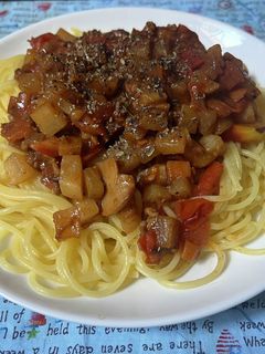 スパゲティ・大根のカレーボロネーゼ-レシピのメイン写真