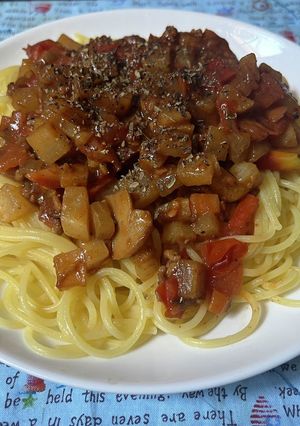 スパゲティ・大根のカレーボロネーゼ-レシピのメイン写真