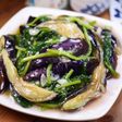 とろとろ茄子とほうれん草のうま塩ダレ炒め