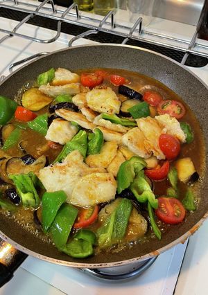 【簡単夕食】鶏胸肉とナスのカレー炒め-レシピのメイン写真