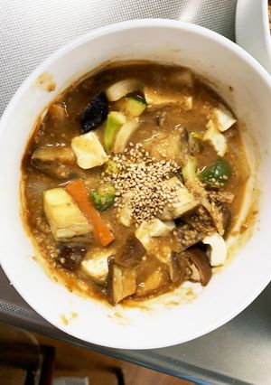茄子椎茸きな粉レモン味噌味豆腐八宝菜風-レシピのメイン写真
