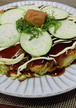 なす入り梅しそお好み焼き-レシピのメイン写真