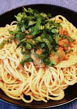 大葉納豆ペペロンチーノ-レシピのメイン写真