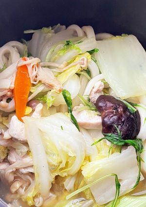 一人暮らし野菜うどんからの雑炊-レシピのメイン写真