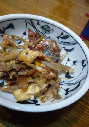 ごぼうとさんまの蒲焼の卵とじ-レシピのメイン写真