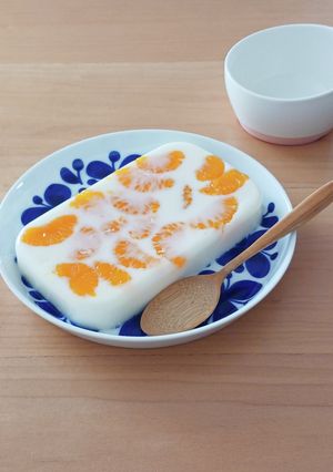 つるんとサッパリ！みかん入り牛乳寒天-レシピのメイン写真