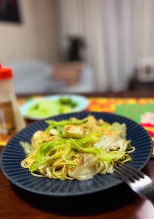 レタスを使い切る！レタスとイカのパスタ-レシピのメイン写真