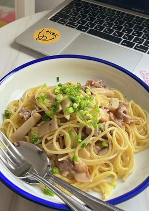 【ワンパン♪】豚肉とエリンギの和風パスタ-レシピのメイン写真