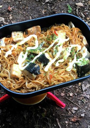 ▲山ごはん▲缶詰アヒージョ焼きそば-レシピのメイン写真