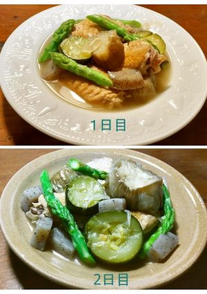鶏手羽、野菜、蒟蒻の白ワイン煮　発酵玉葱-レシピのメイン写真