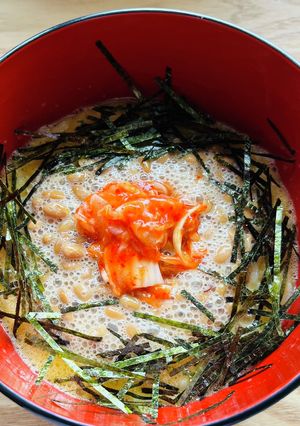☆簡単☆納豆キムチ乗せ☆卵かけご飯☆-レシピのメイン写真