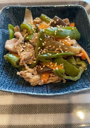 なすとピーマンと豚肉のポン酢炒め-レシピのメイン写真