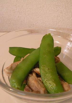 さやえんどうと鳥ささみの簡単ゴマ油炒め-レシピのメイン写真