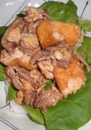 ☆厚揚げと豚肉のサラダ盛り丼☆-レシピのメイン写真