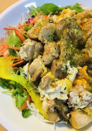 鶏もも肉とヒラタケの玉子とじ-レシピのメイン写真