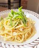 大葉とみょうがの和風オイルパスタ