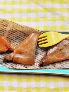 黒豆納豆とウニの三角春巻!-レシピのメイン写真