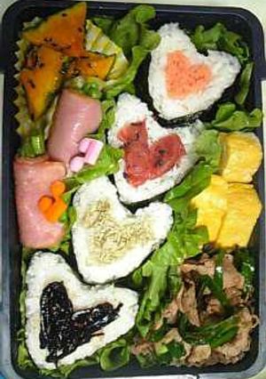 簡単ハートの愛情おにぎり弁当-レシピのメイン写真