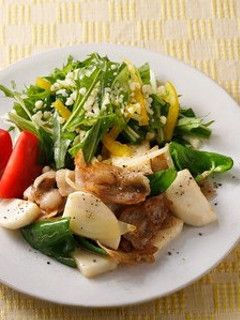 ★豚バラ炒めとチーズのサラダ仕立て-レシピのメイン写真