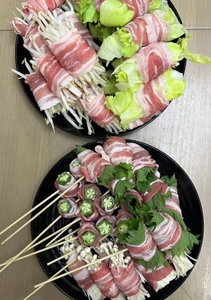 ホットプレートで簡単!豚バラの野菜巻き-レシピのメイン写真