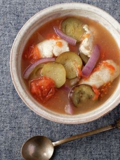 ささみと夏野菜のさっぱりポン酢スープ-レシピのメイン写真