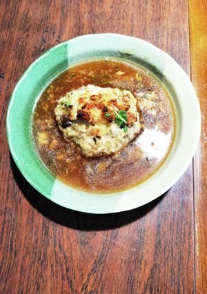和風餡掛けチーズinグリルハンバーグ-レシピのメイン写真