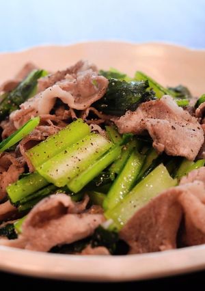 ご飯がすすむ「豚肉と小松菜の塩だれ炒め」-レシピのメイン写真