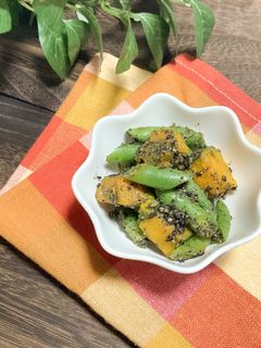 かぼちゃといんげんの胡麻和え-レシピのメイン写真
