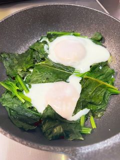 簡単!お弁当おかず☆ほうれん草と目玉焼き-レシピのメイン写真