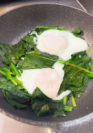 簡単！お弁当おかず☆ほうれん草と目玉焼き-レシピのメイン写真