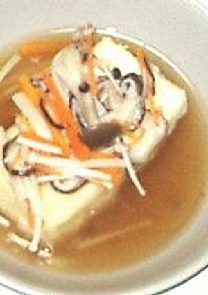 あったかーい☆揚げ出し豆腐のキノコスープかけ-レシピのメイン写真