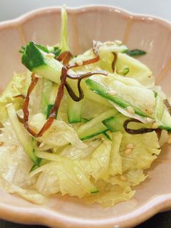 レタスときゅうりの塩昆布サラダ♡-レシピのメイン写真