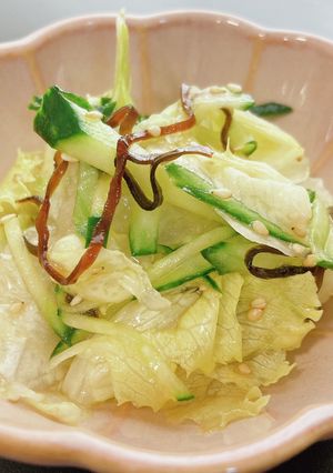 レタスときゅうりの塩昆布サラダ♡-レシピのメイン写真