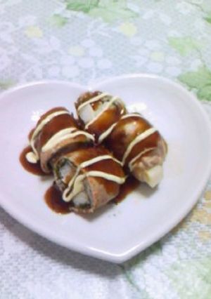 お好み焼き風長いもの豚肉巻き-レシピのメイン写真