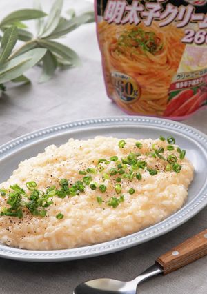 レンチンたっぷり明太子クリームリゾット-レシピのメイン写真
