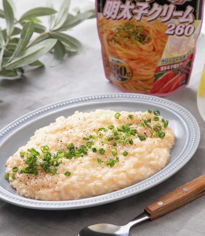 レンチンたっぷり明太子クリームリゾット by ハチ食品 【クックパッド
