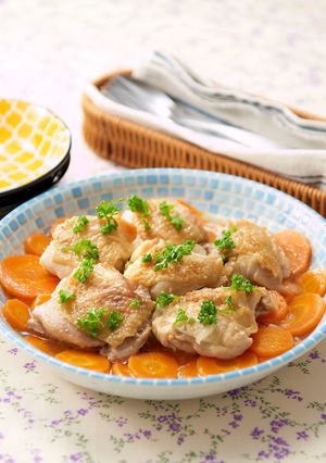 レンジで！鶏肉とにんじんのブレゼ風-レシピのメイン写真