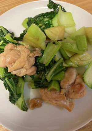 チンゲンサイと鶏肉のオイスターソース炒め-レシピのメイン写真