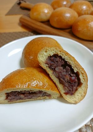 ★低糖質!美味しいアーモンド粒あんパン♪-レシピのメイン写真