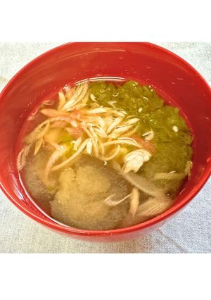 【腸活みそ汁】なすとめかぶのみそ汁-レシピのメイン写真