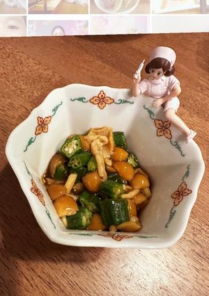 柚子胡椒で締めるネバネバナメコオクラ-レシピのメイン写真