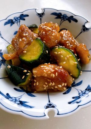 ｽﾞｯｷｰﾆと鶏の甘辛-レシピのメイン写真