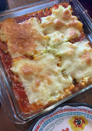ズッキーニとひき肉の上にマッシュポテト-レシピのメイン写真