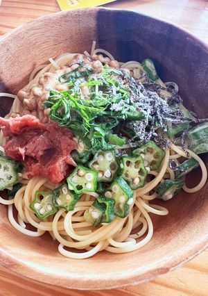 さっぱり梅しそ納豆 冷製パスタ-レシピのメイン写真