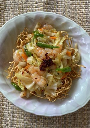 辣油あんかけかた焼きそば-レシピのメイン写真