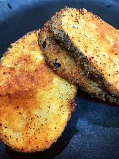 大きい茄子で挟み揚げ-レシピのメイン写真