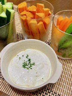 ヘルシー✨ギリシャヨーグルトディップ-レシピのメイン写真