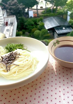 素麺つゆに、梅ドレッシング-レシピのメイン写真